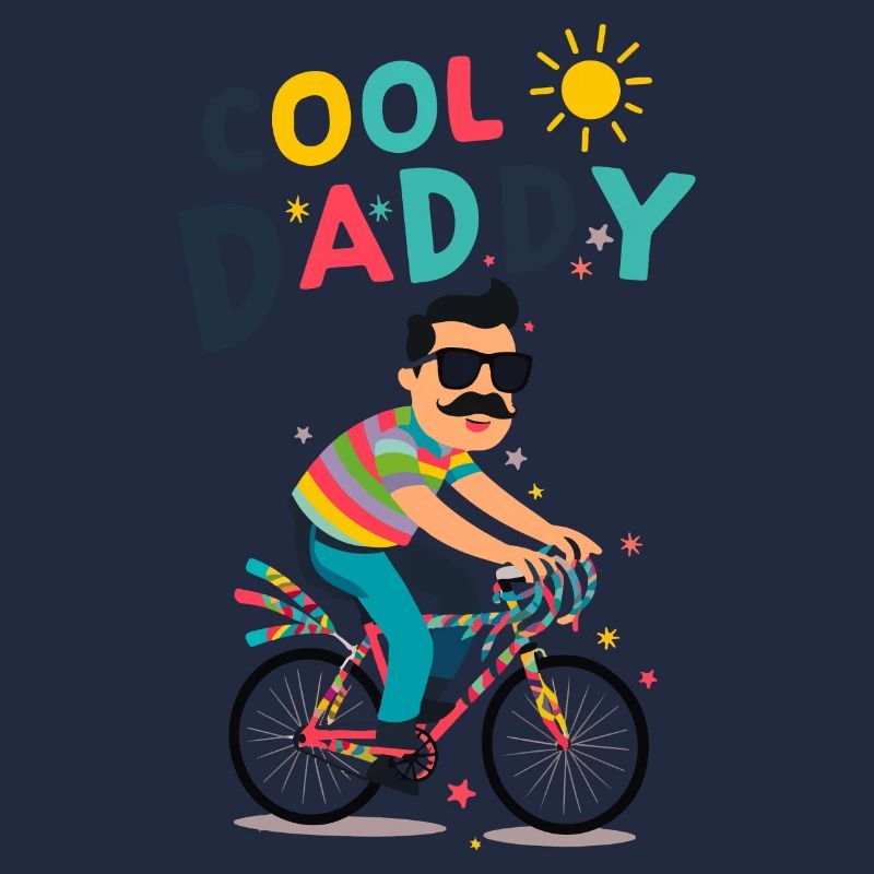 Lebendiges cooles Daddy-Radfahrer-Design