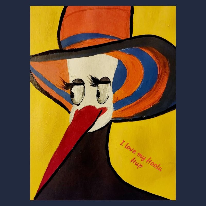 Creative pelican with hat