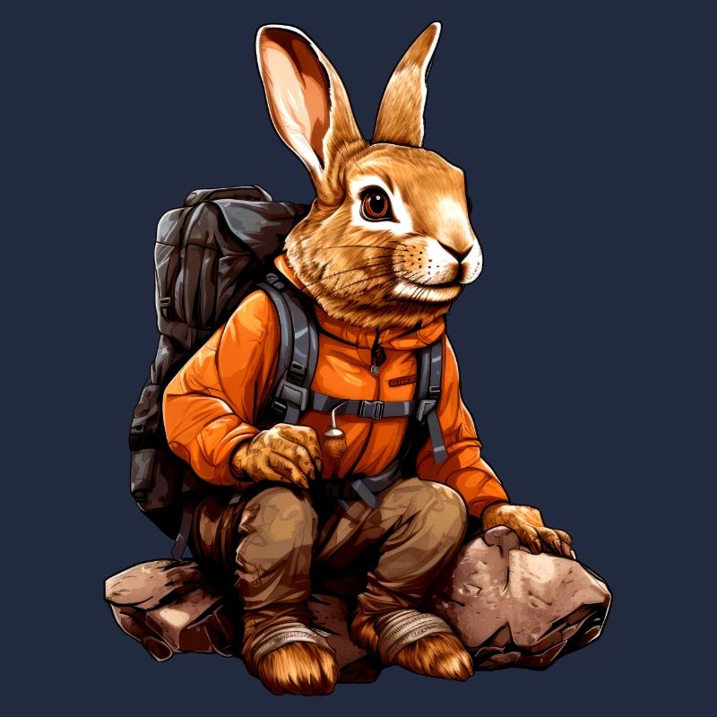 Hasen Wandern / Bergsteiger Hase