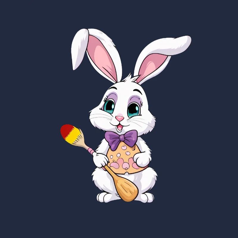 Lapin de Pâques avec des œufs de Pâques