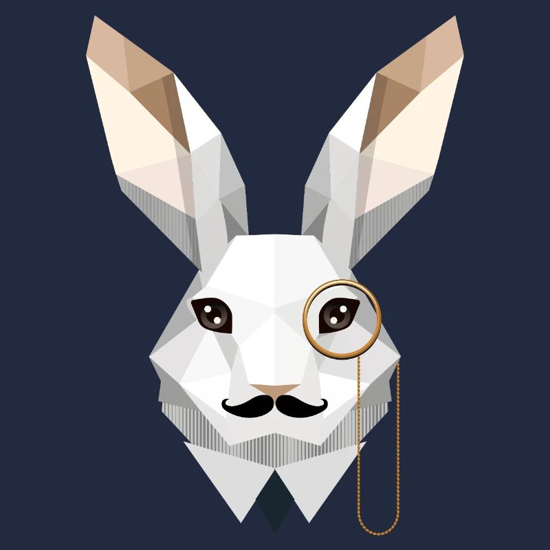 Elegant Easter Bunny with Monocle & Mustache