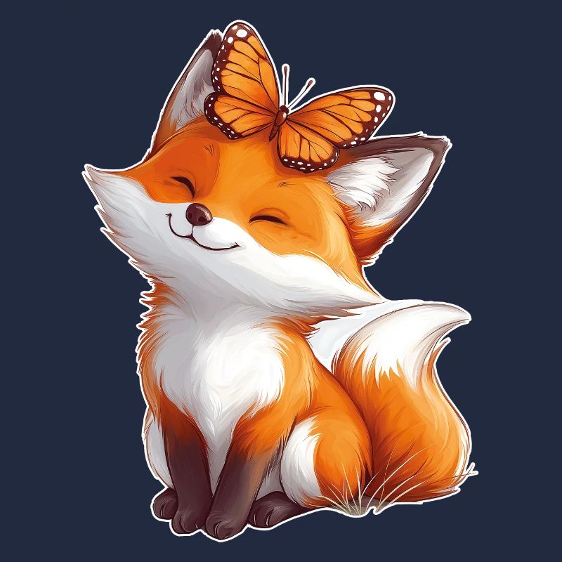 Fuchs mit Schmetterling