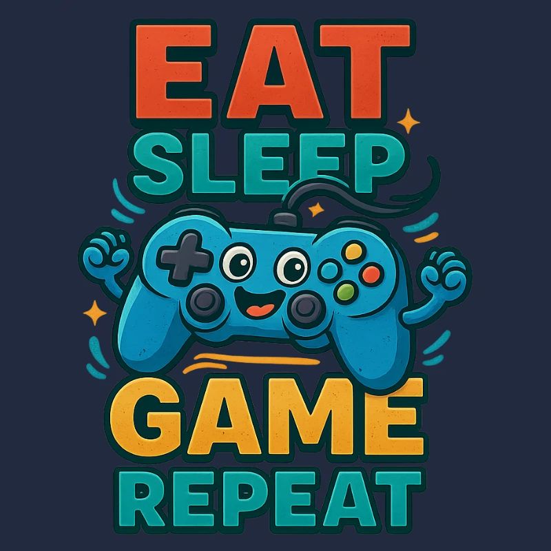 Eat Sleep Game Repeat – Funny Controller