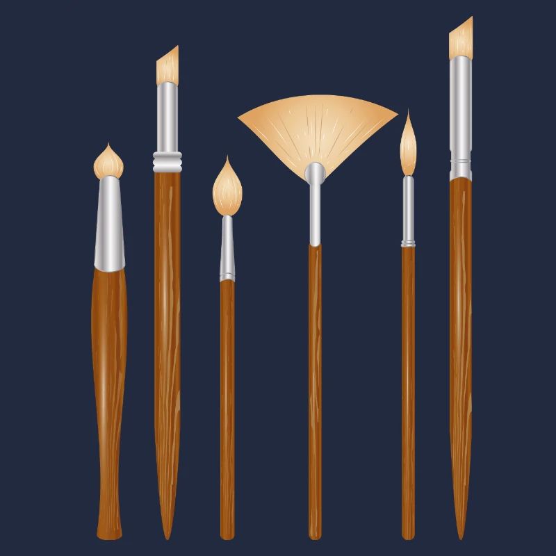 Set de pinceaux d’artiste de différentes formes