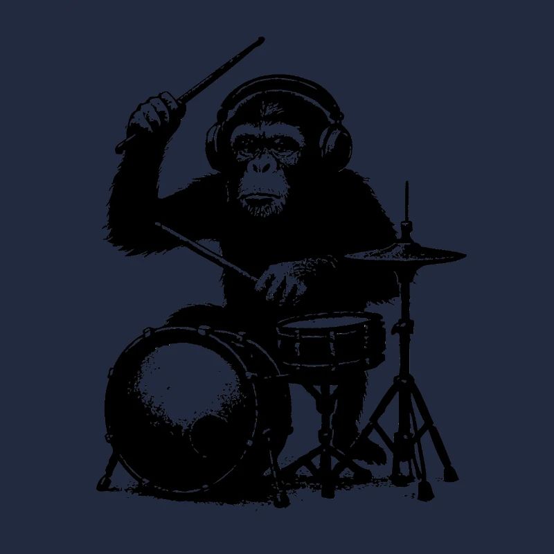 Grim monkey on drums
