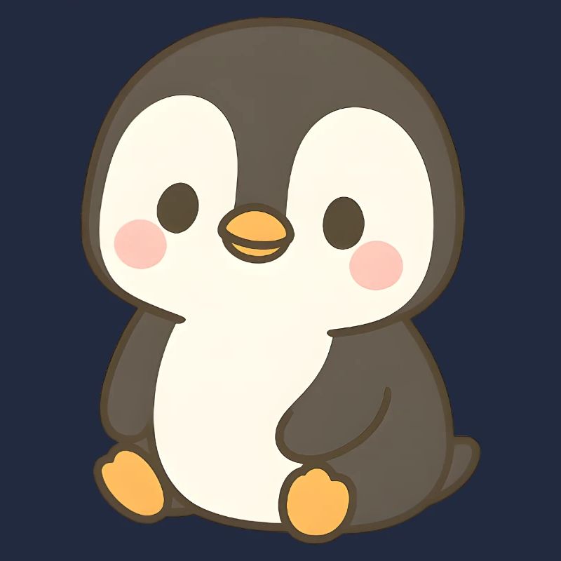 Charmanter Pinguin mit Rouge