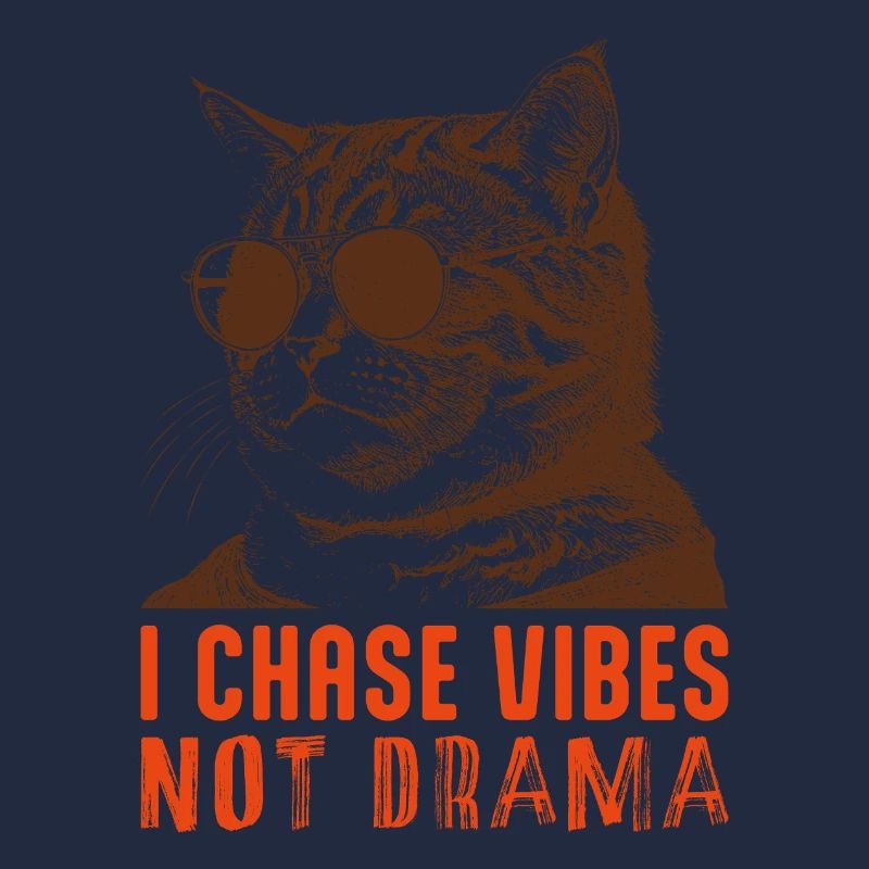 Cool Cat Vibes - Conception drôle de chat « sans drame »