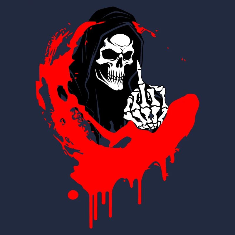 Rebellenschädel Illustration mit Mittelfinger