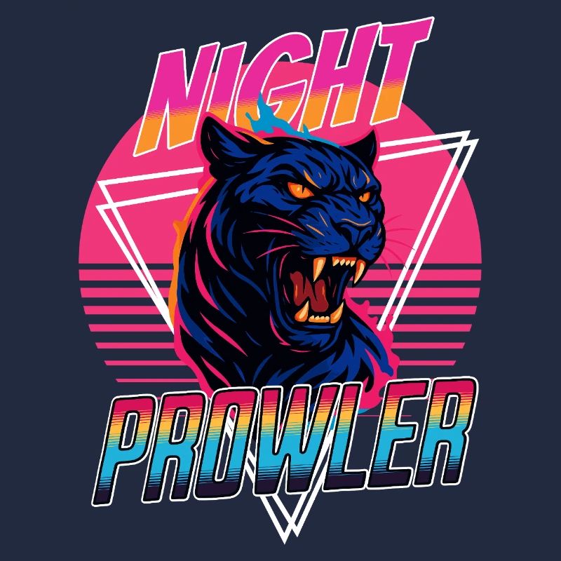 Conception rétro de la panthère Prawler de nuit