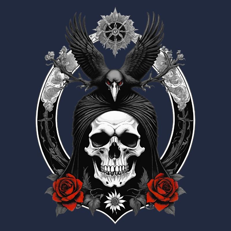 skull and crow