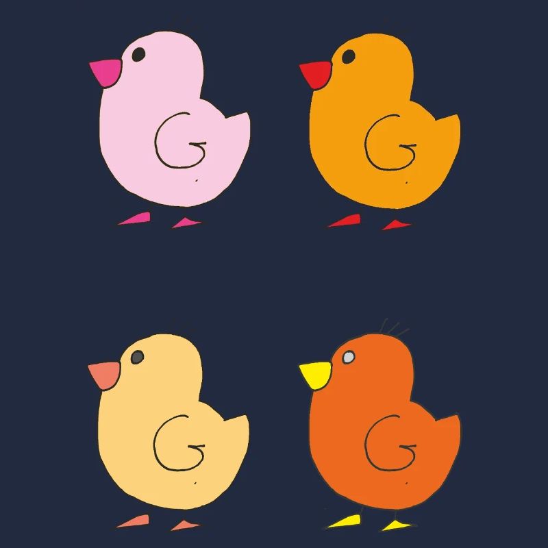 Illustrations colorées de canetons