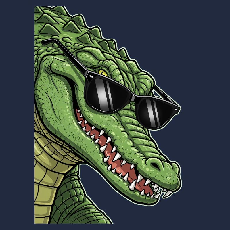 Crocodile décontracté avec lunettes de soleil