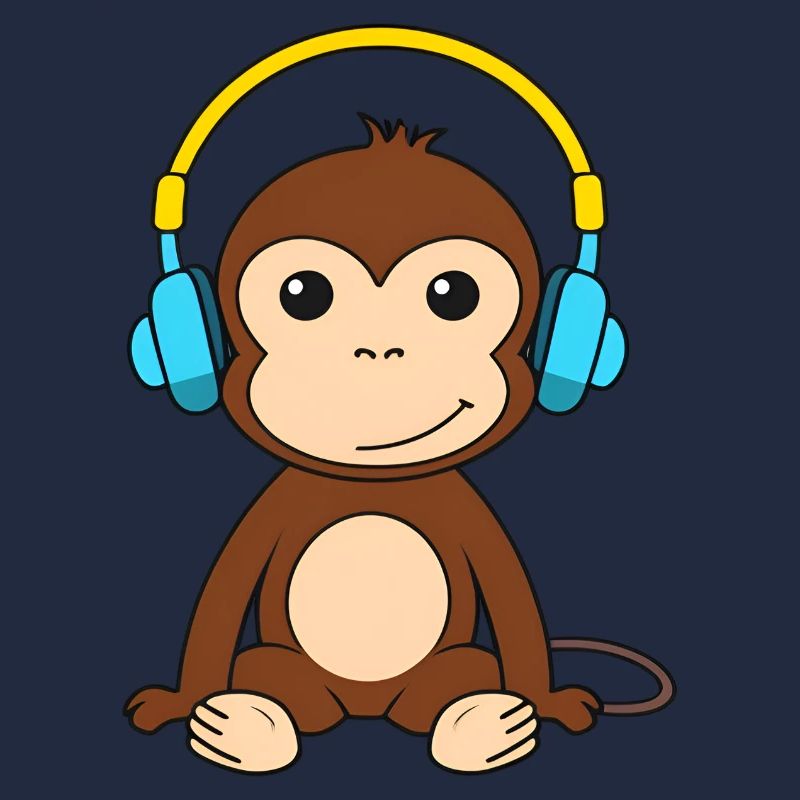 Singe mignon avec conception de casque