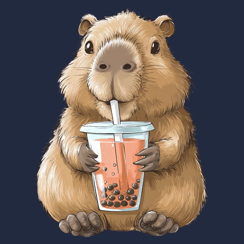 Süßes Anime Capybara Bubble Tea Boba Tea 