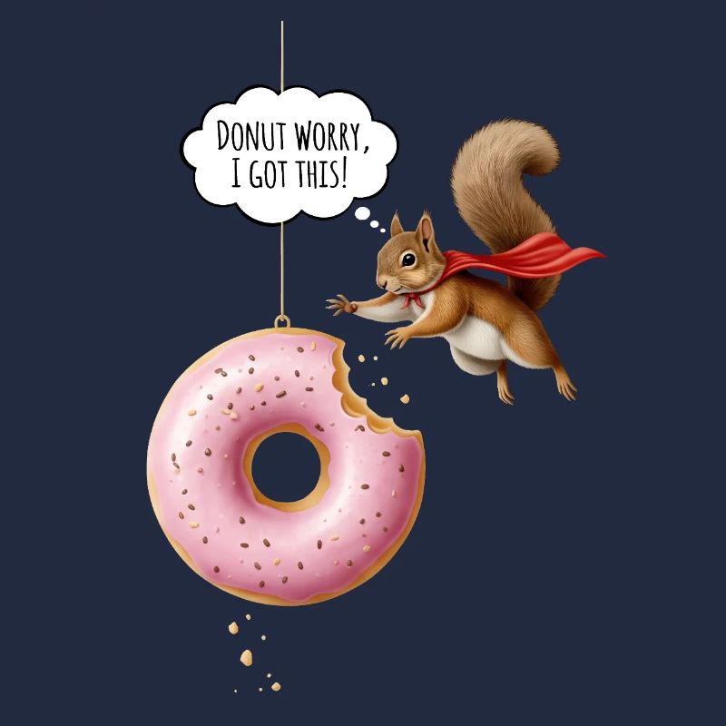Cute squirrels with donut