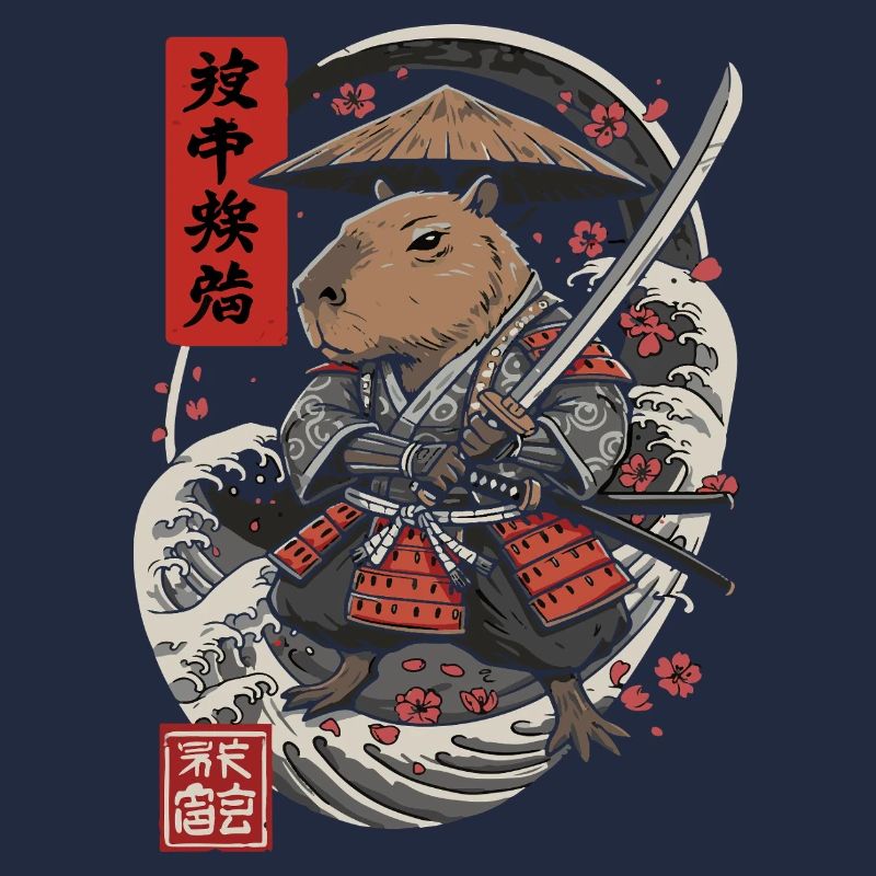 Samurai Capybara Kampf Illustration