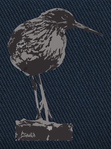 Rotschenkel - Monochrome Vogel Silhouette