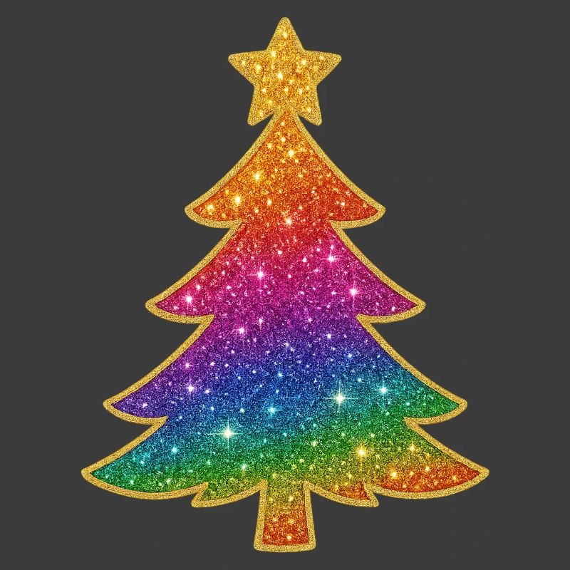 Rainbow Glitter Christmas Tree