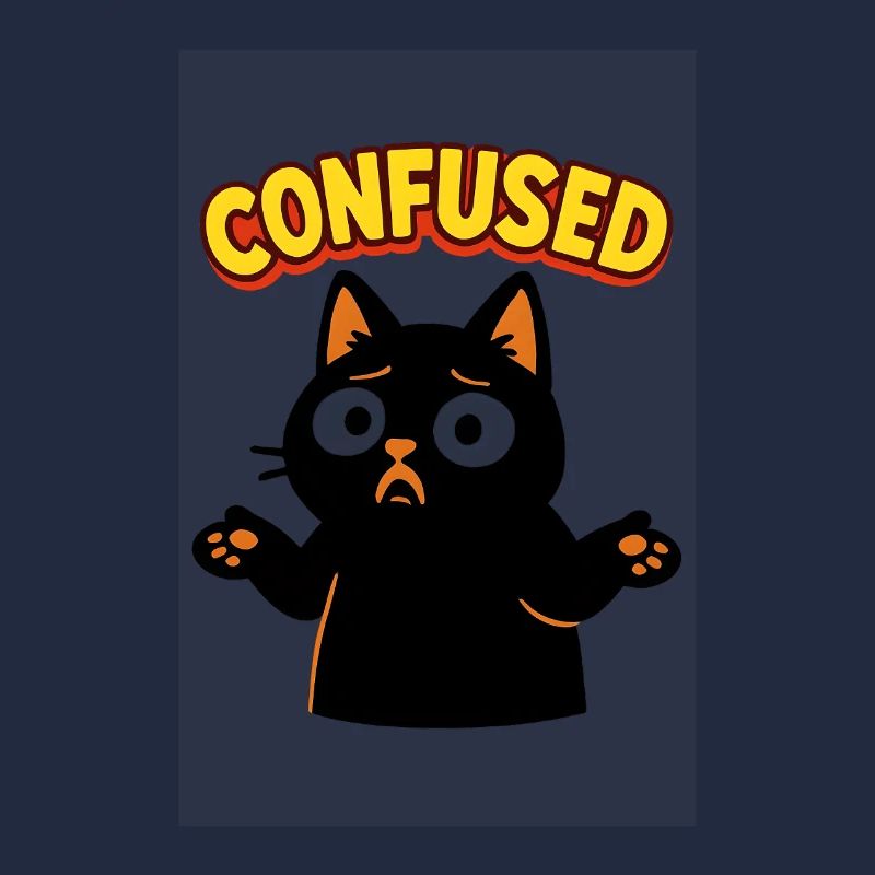 Chat confus : Illustration de bande dessinée désorientée