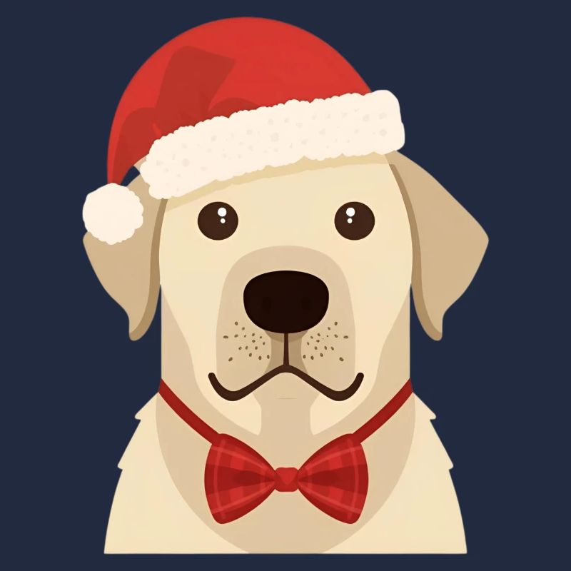 Golden Retriever Flat Christmas Design