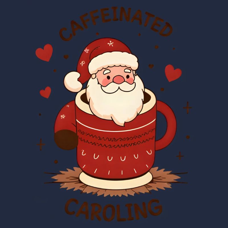 Süßer Kaffeetrinkender Weihnachtsmann