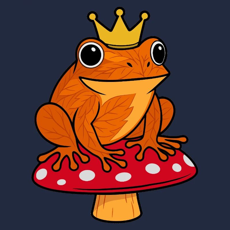 King Tree Frog Frog Mushroom Crown Toad Autumn