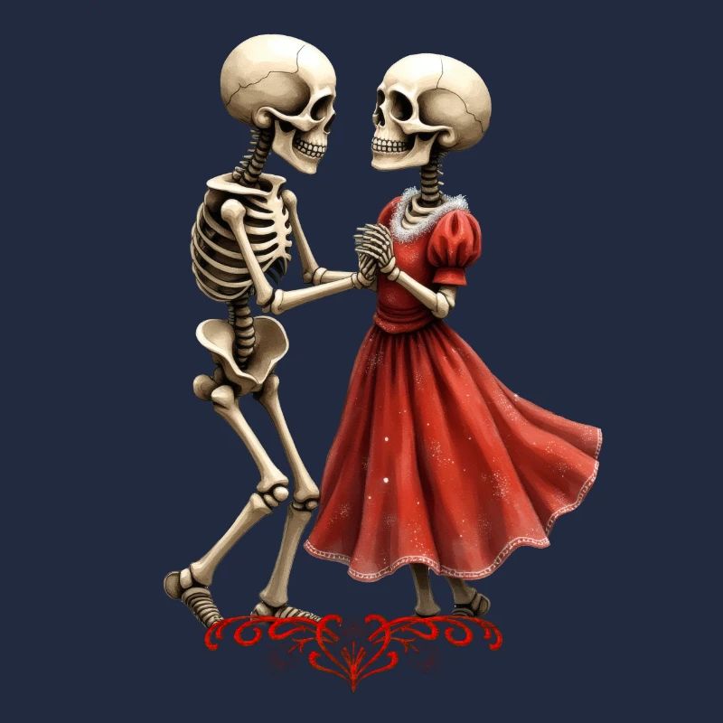 Danse squelettique rouge