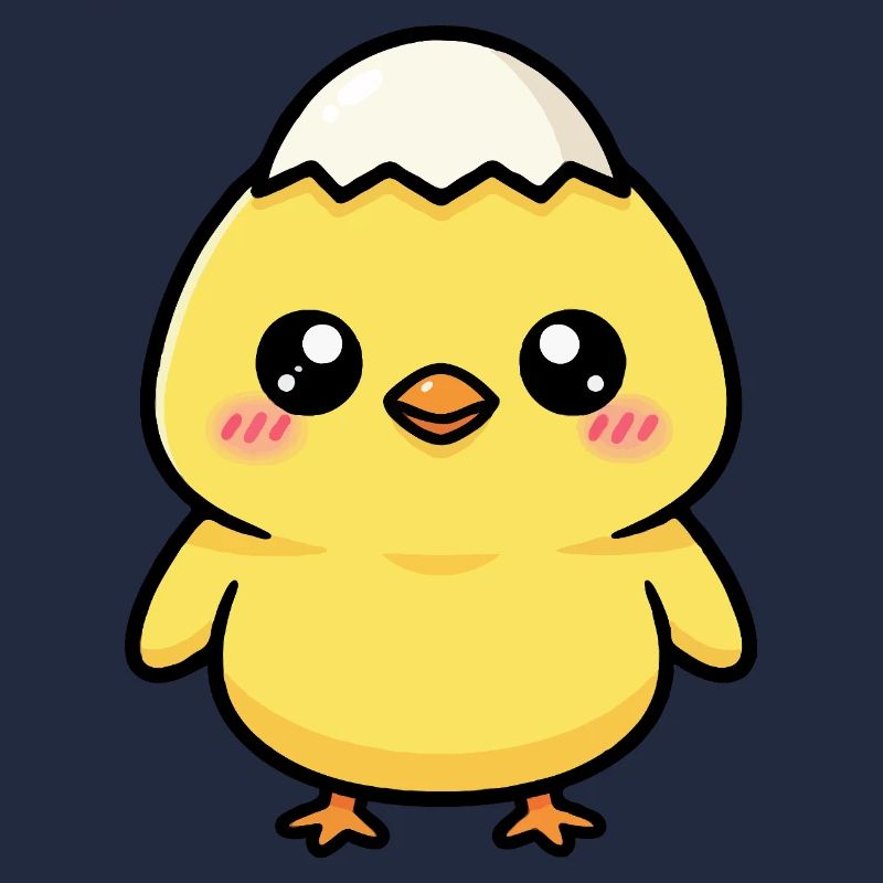 Chick with Kawaii cap