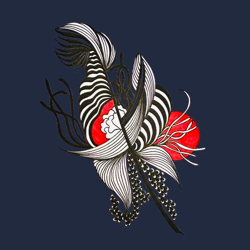 Fleur rayée contrastée