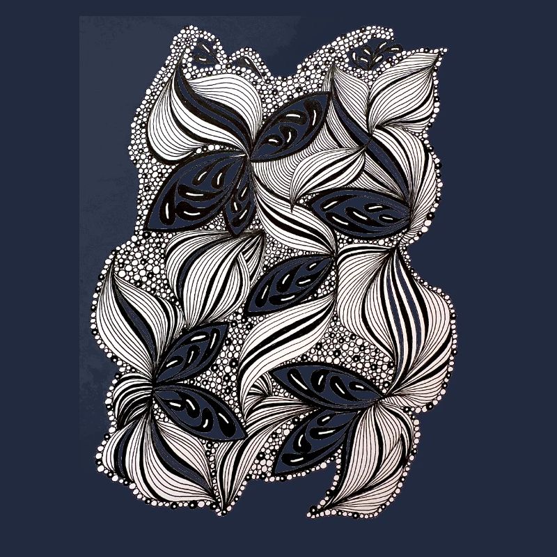 Black and white leaf pattern