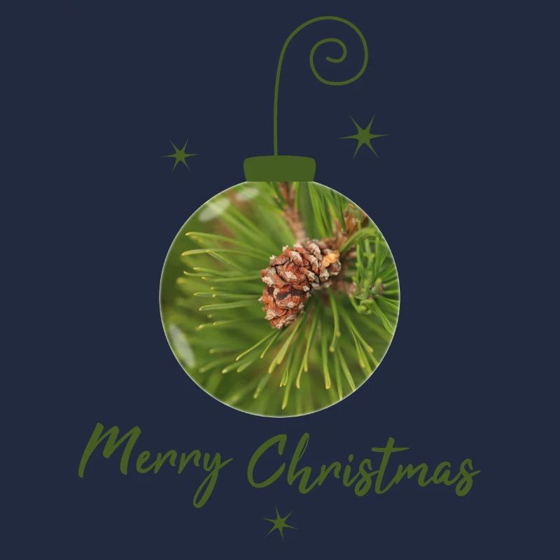Grüne Weihnachtskugel mit Tannenzapfen