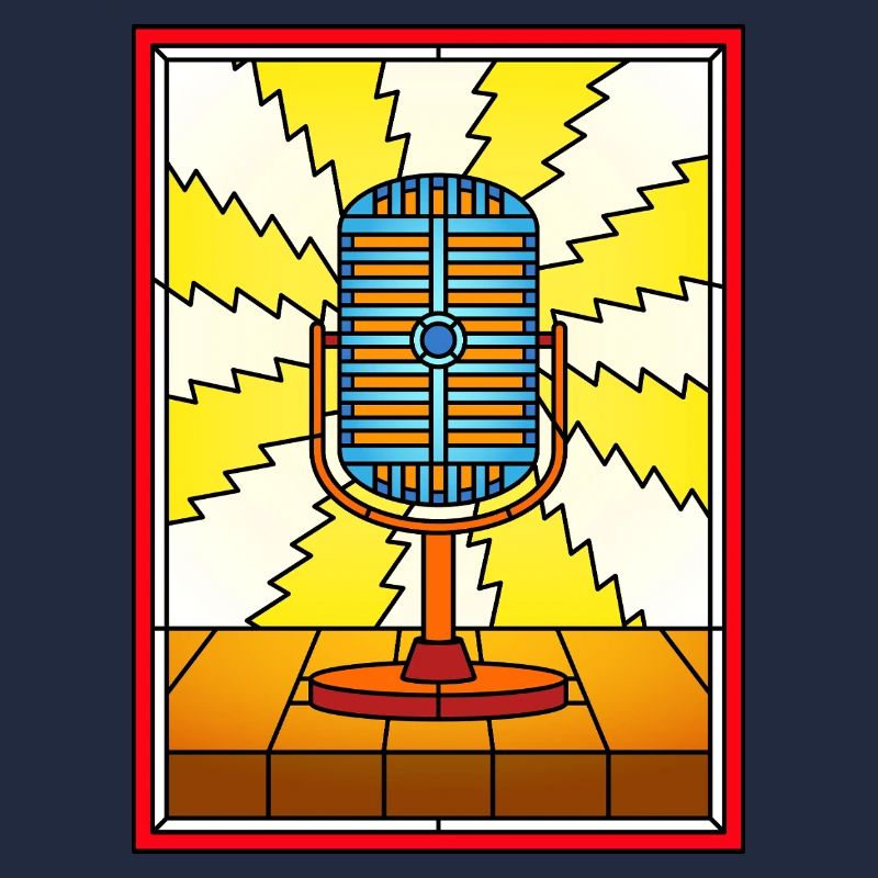 Retro Microphone Lightning Burst