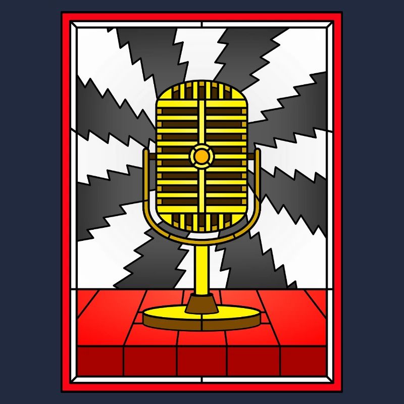 Conception vintage de vitrail de microphone