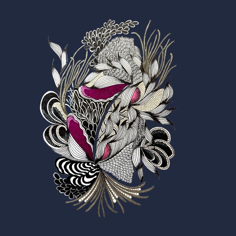 Vrilles de fleurs magenta noires