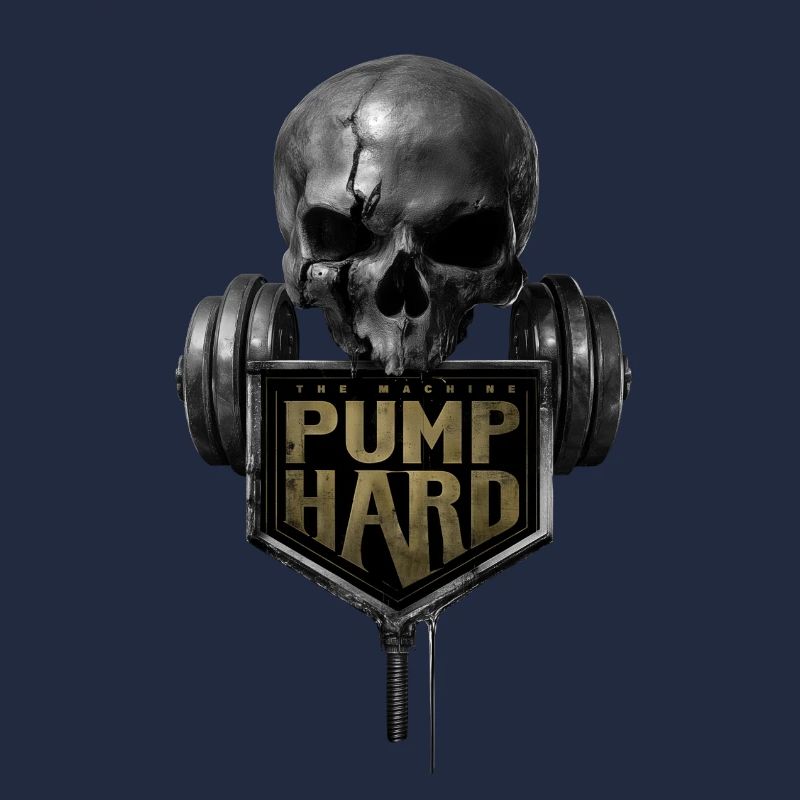 Schädel mit Hantel: Pump Hard