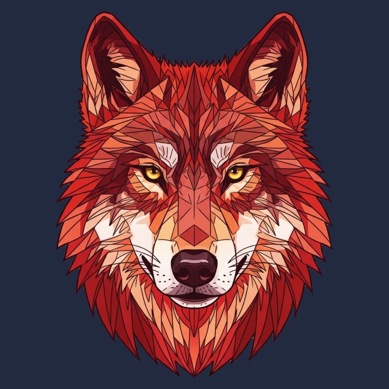 Geometric Red Wolf