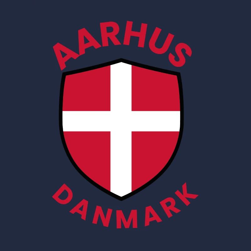 Aarhus Denmark Flag Shield