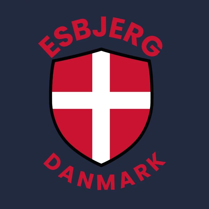 Bouclier du Danemark d’Esbjerg avec drapeau danois