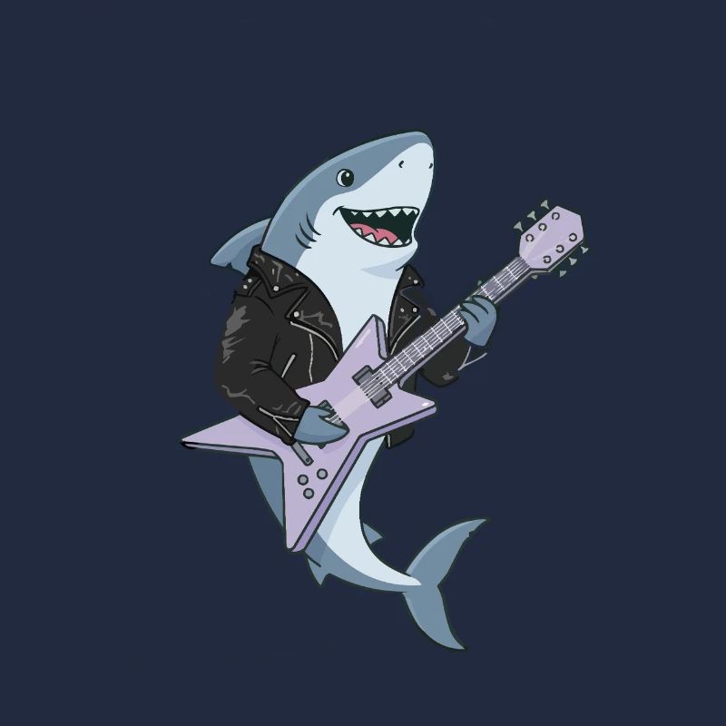 Shark Rocker mit E-Gitarre