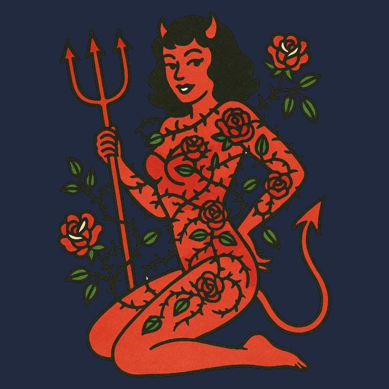 Rosebound Devil Maiden Tattoo