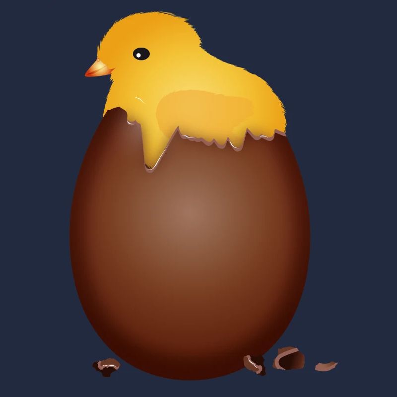Schokoladen-Osterei mit süßem Küken