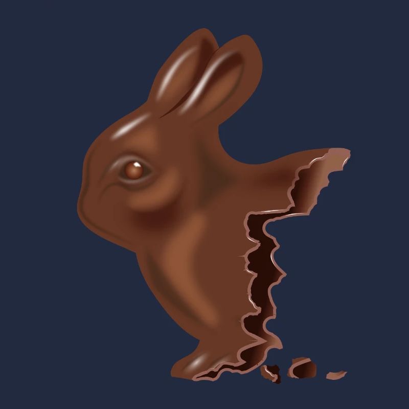 Bitten chocolate Easter bunny