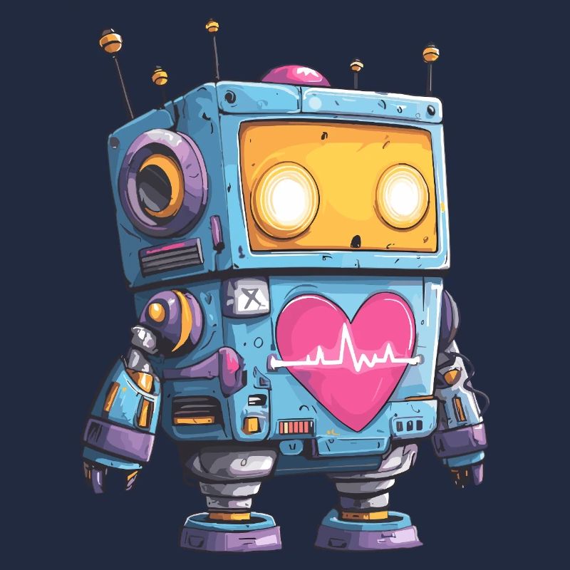 Herzroboter Neon Herz Beat