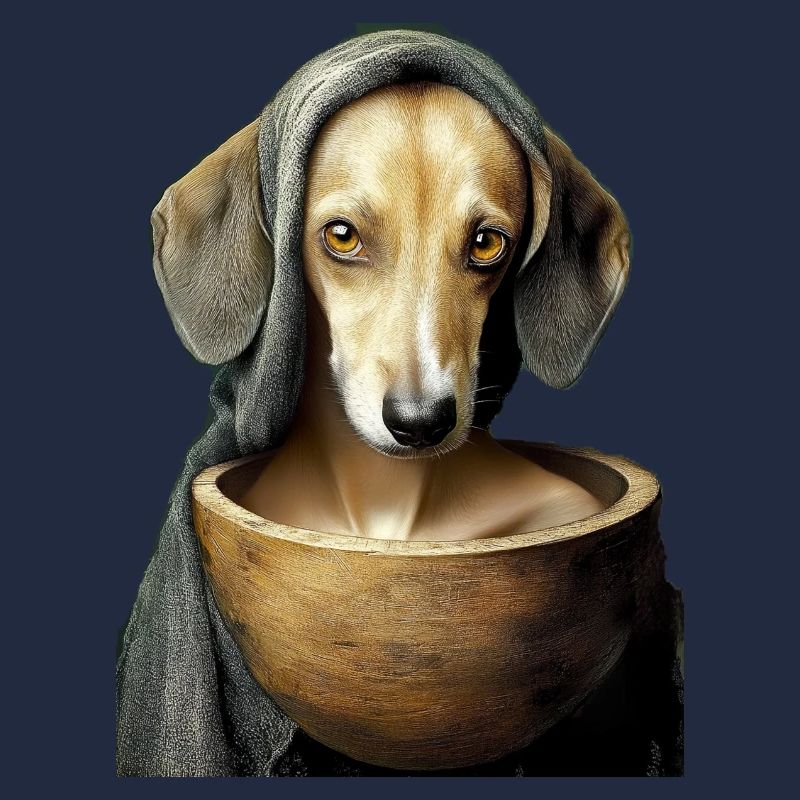 Hund mit Schal