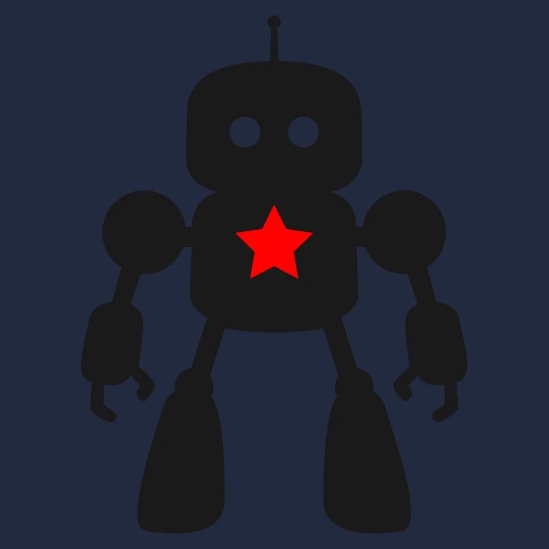 Roboter mit Stern KI Sci-Fi Nerd