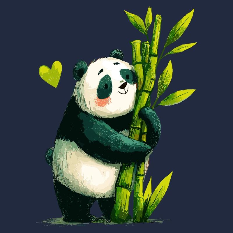 Panda Kuschel mit Bambus