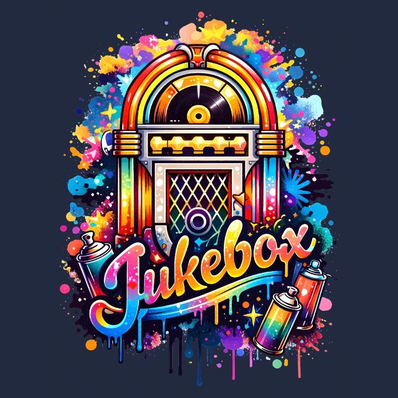 Juke-box coloré dans un style graffiti