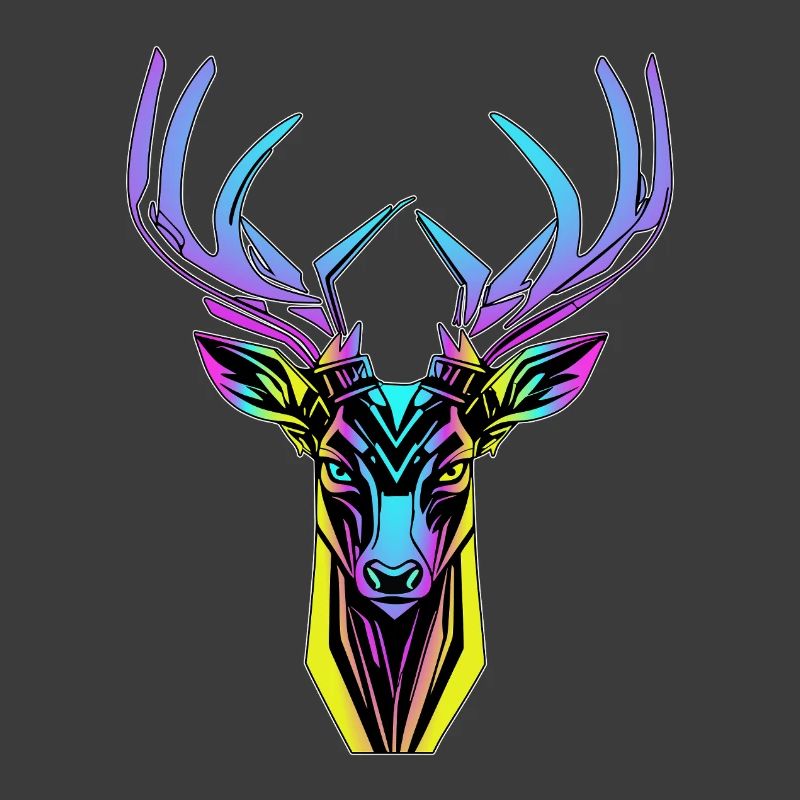 Neon-Hirschkopf