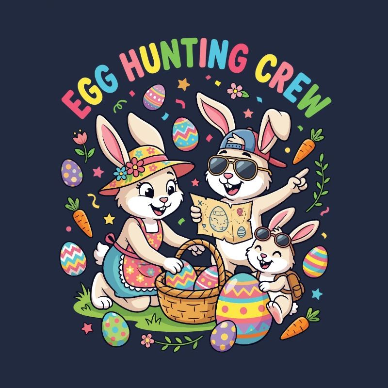 Hosterhasen Familie -Eier Sammler