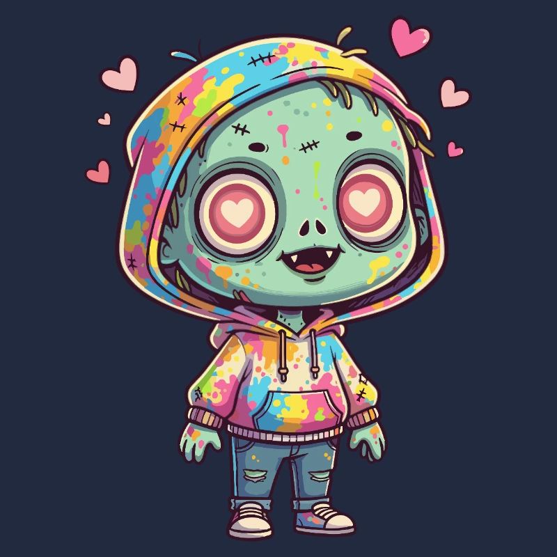 Zombie coloré en sweat à capuche